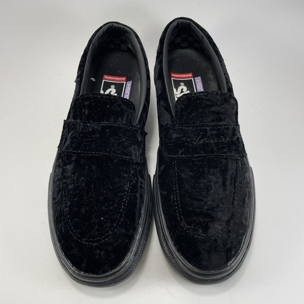Vans Skate Style 53 Velvet Black Loafers Shoes Men's Size 6 Pop Cush Slip On